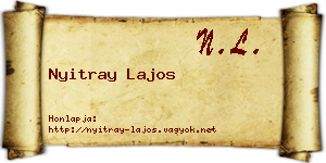 Nyitray Lajos névjegykártya